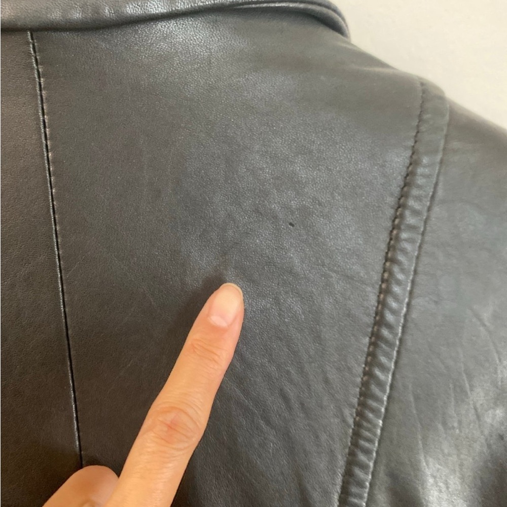 Vintage BP Nordstrom Soft Lamb Leather Black Blazer Jacket - Picture 7 of 11